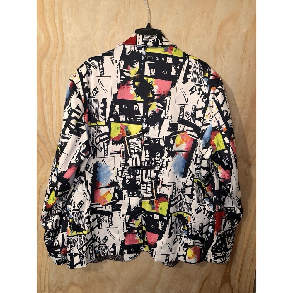 Fashion Artsy Slim Fit Print Blazer 2XL